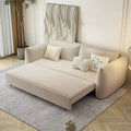 Boxy sofa bed image with rounded arms, convertible sofa bed, sleeper sofa, 3-seater fabric