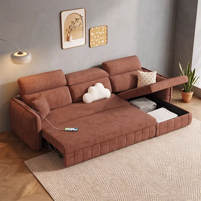 Presto L Shape Sofa Bed with USB & Storage