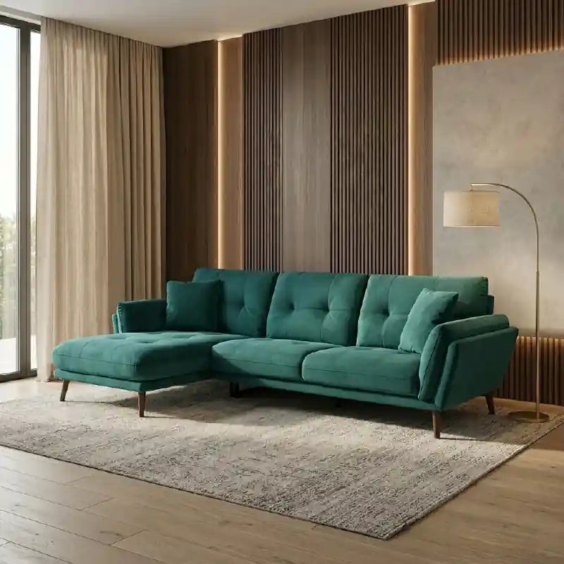Slug leather sofa L shape - 5 seater L shape sofa
