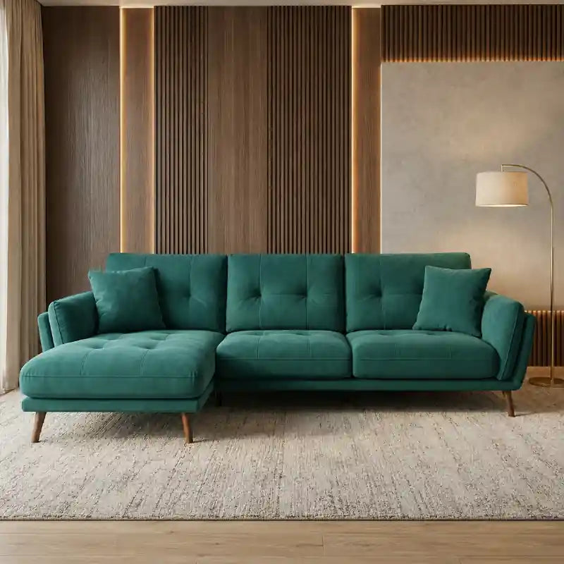 Slug leather sofa L shape - 5 seater L shape sofa