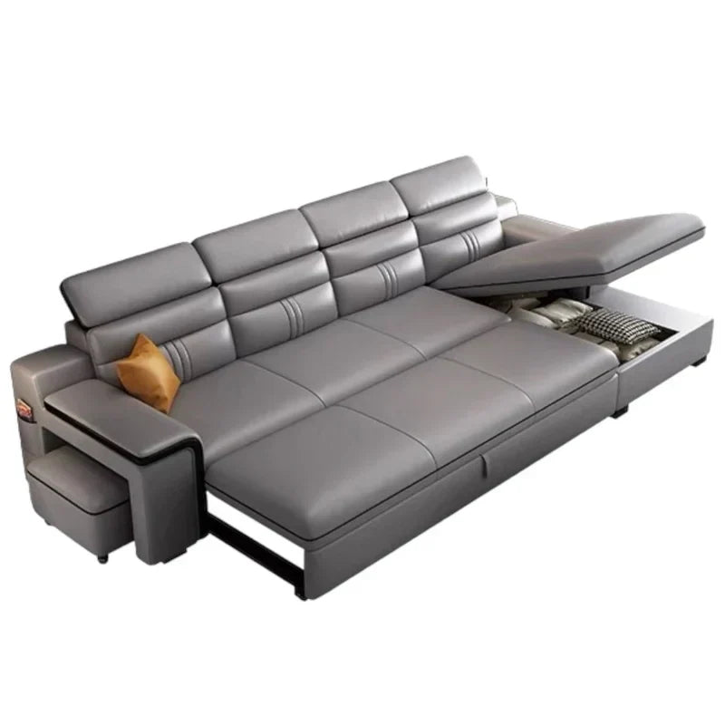 This Sofa Cumm Bed design balances elegance and practicality, while the sleeper sofa format gives smooth sofa to bed flexibility for overnight guests.