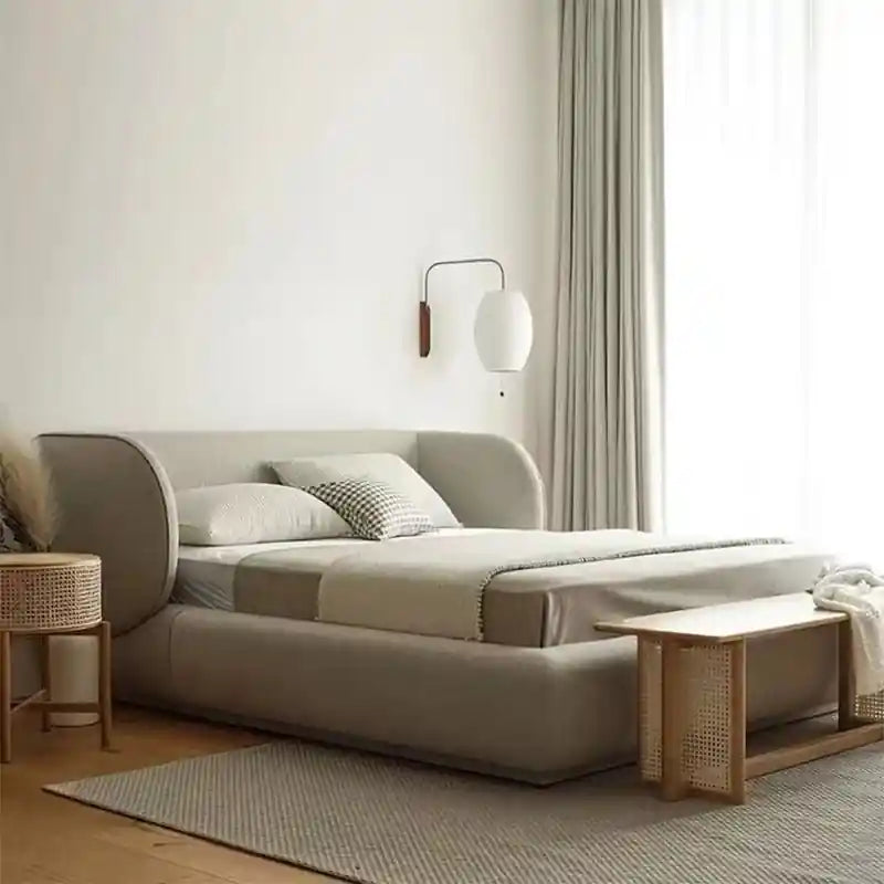 Norix whether you’re seeking a sophisticated or a cozy combo, this bed promises both luxury and functionality.; Norix platform bed shown as an upholstered bed.