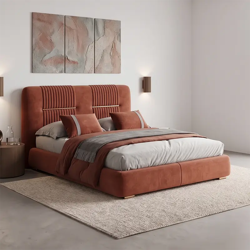 Elmar upholstered bed Custom Crafted to Order