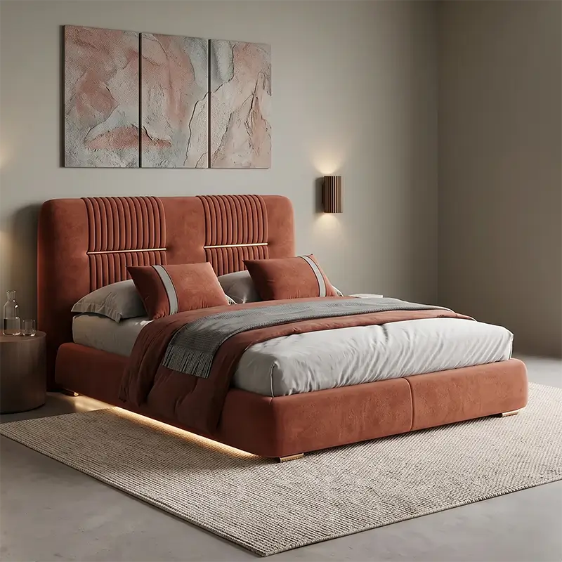 Elmar upholstered bed Custom Crafted to Order