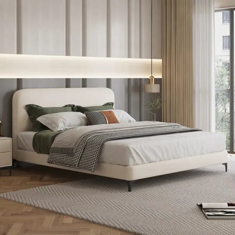 Akela Hydraulic Bed with Rounded Padded Headboard