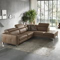 Adjustable headrest corner sofa, 4 seater sofa premium sofa, L shape leather-look design