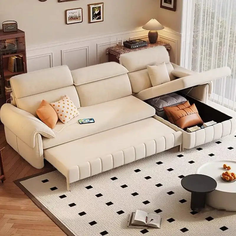 Denki L Shape Sofa Bed with Storage and USB