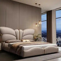 Side view showing footboard curve — modern bed design and new bed design