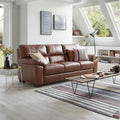 Warm brown leather sofa image with pure leather sofa and premium sofa three seater