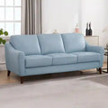 pastel blue couch with tapered wooden legs, contemporary sofa design premium sofa living room fabric