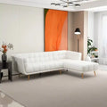 Off-white grid tufted seating with gold legs, fabric sofa modern sofa design 5 seater