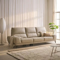 sleek beige sofa with panel backrest premium sofa modern sofa design 4 seater leather