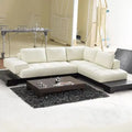 Low-profile sectional with platform base, premium sofa, modern sofa design, leather-look 5 seater