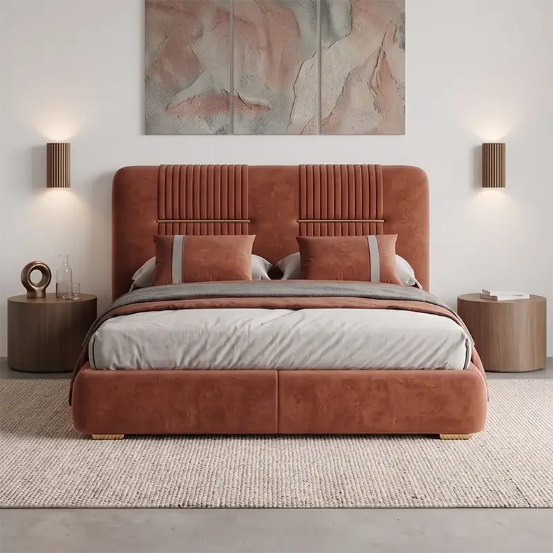 Elmar upholstered bed Custom Crafted to Order
