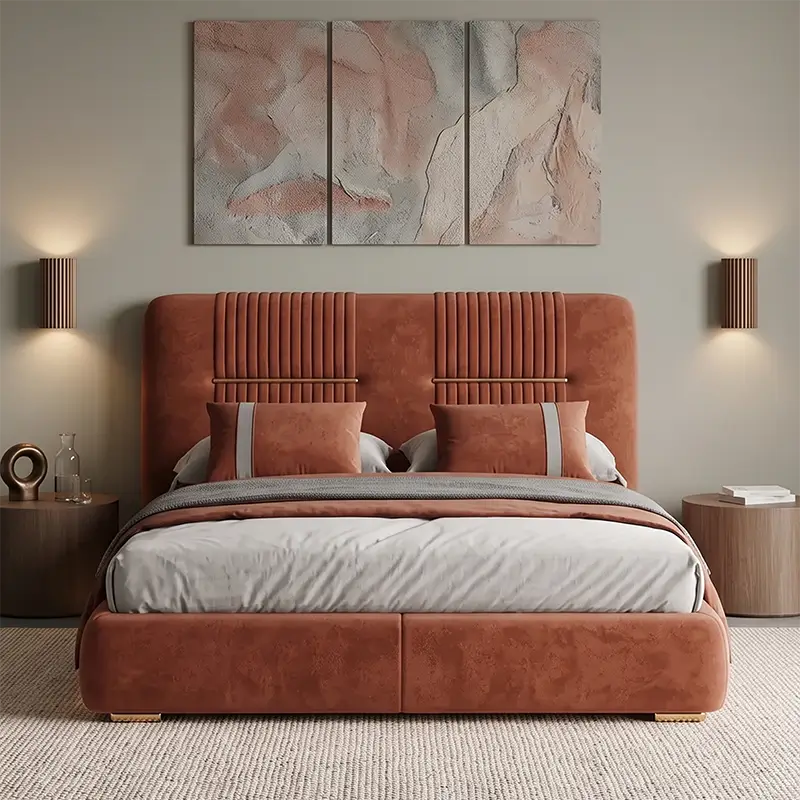 Elmar upholstered bed Custom Crafted to Order