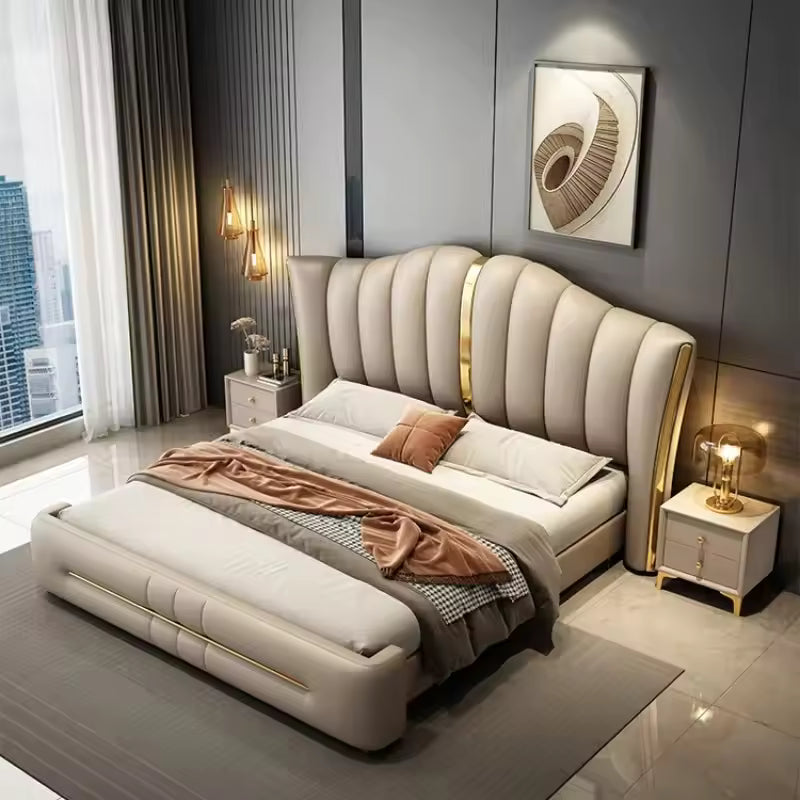 Luthona Platform Bed with Clean Padded Headboard