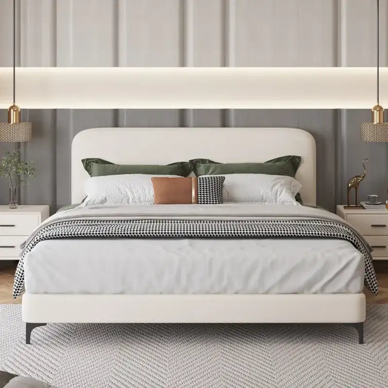 Akela Hydraulic Bed with Rounded Padded Headboard