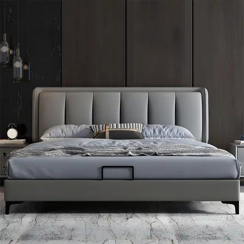 Black tapered legs + bed and cot + bed frame + modern style bed design