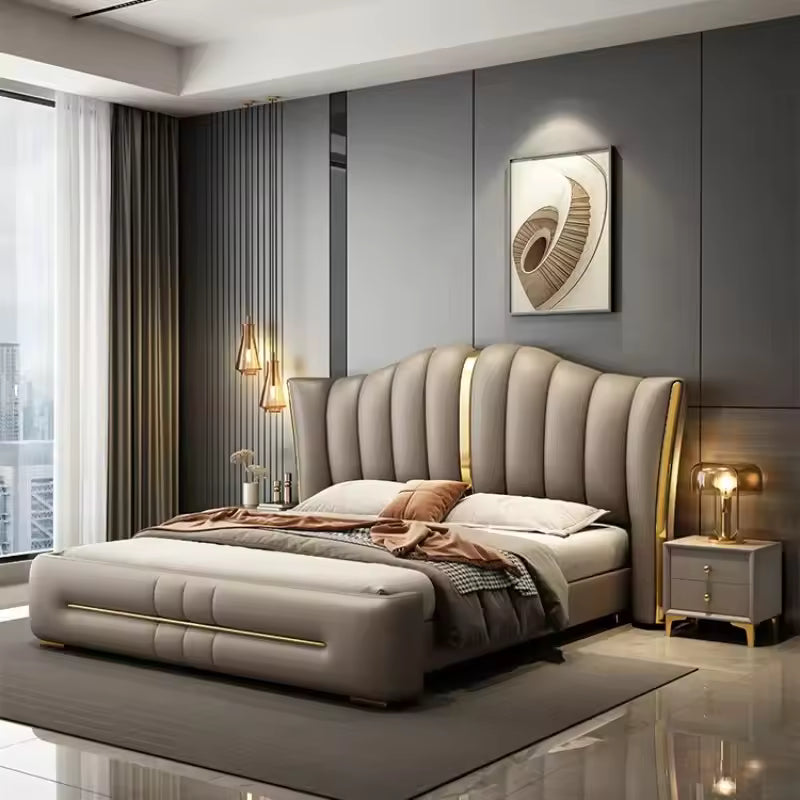 Luthona Platform Bed with Clean Padded Headboard