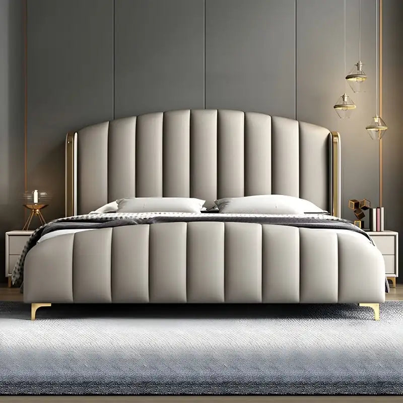 Ferora Modern Luxury Bed with Curved Padded Headboard
