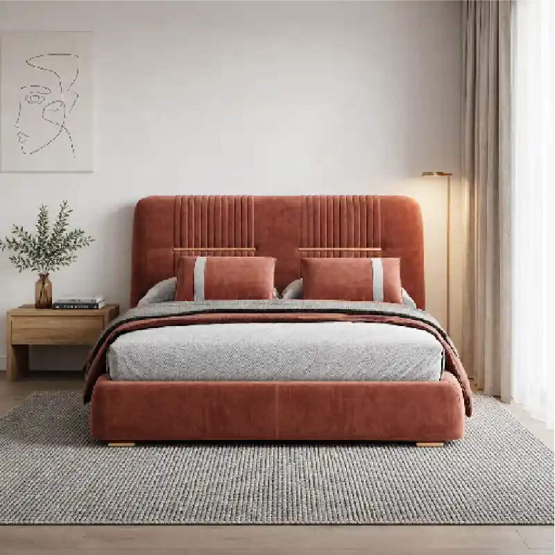 Elmar upholstered bed Custom Crafted to Order