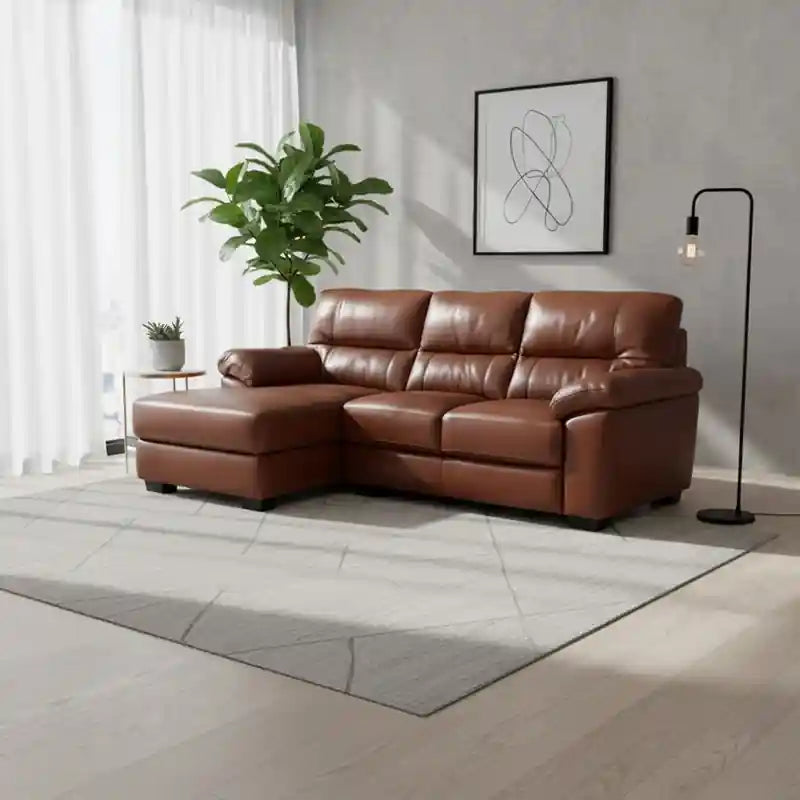 Elvora leather sofa L shape