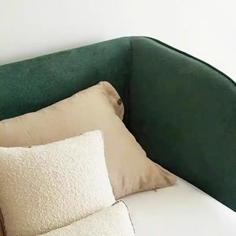 Norix cocoon headboard pics with plush finish and for contemporary bedrooms; Norix platform bed shown as an upholstered bed.