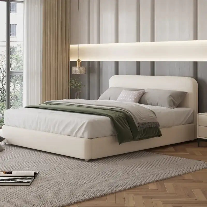 Akela Hydraulic Bed with Rounded Padded Headboard