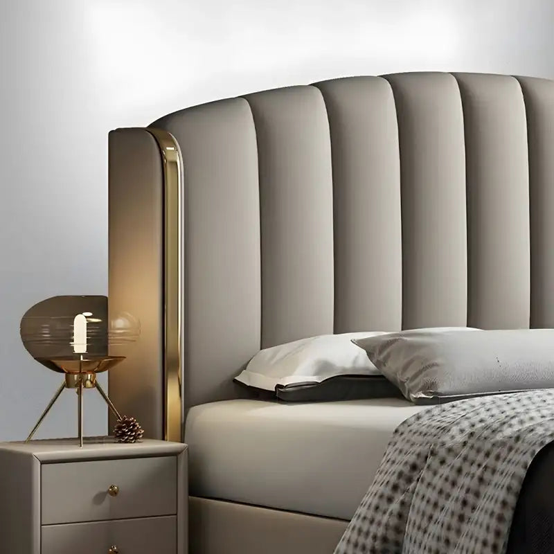 Ferora Modern Luxury Bed with Curved Padded Headboard