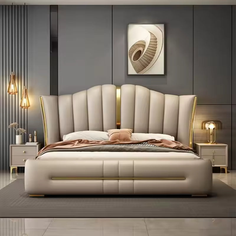 Luthona Platform Bed with Clean Padded Headboard