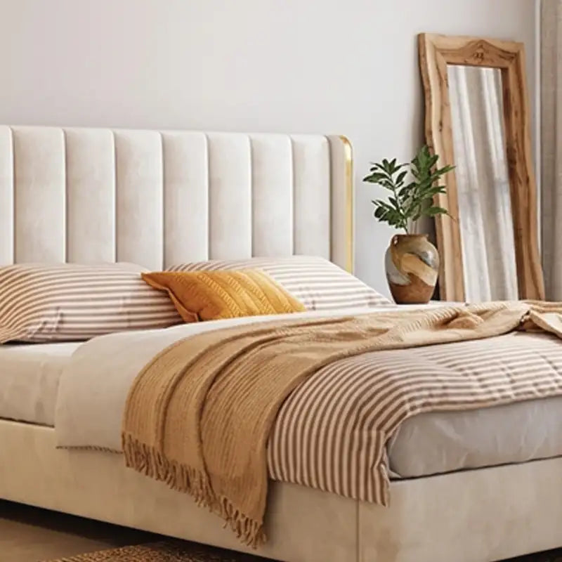 Flosy  Bed with Vertical Padded Headboard