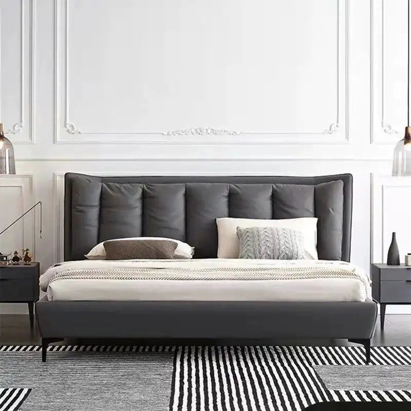 Latvo King Size Bed with Wide Padded Headboard