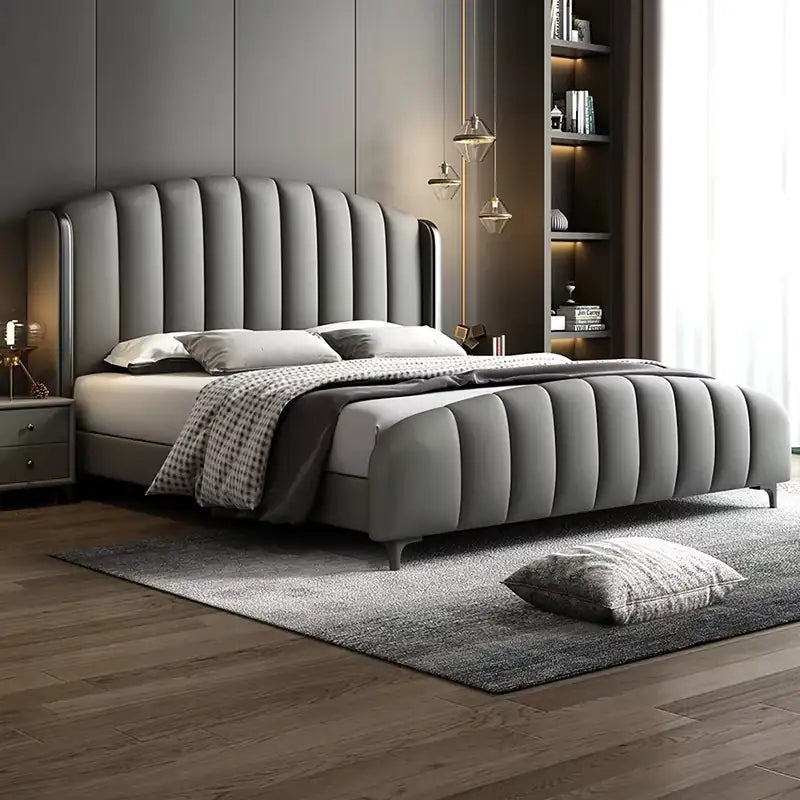Ferora Modern Luxury Bed with Curved Padded Headboard