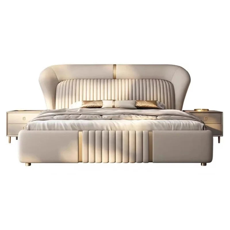 This hydraulic bed uses Neem Wood, engineered plywood, plywood slats