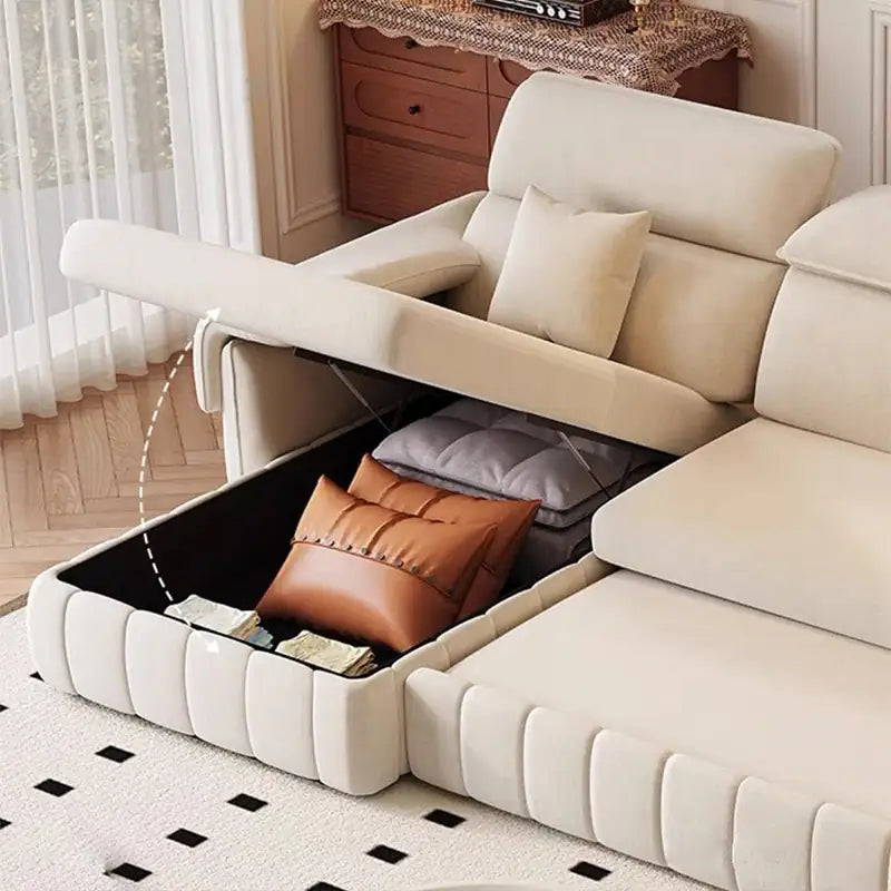 Denki L Shape Sofa Bed with Storage and USB