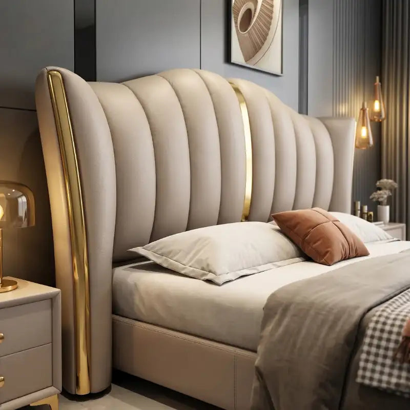 Luthona Platform Bed with Clean Padded Headboard