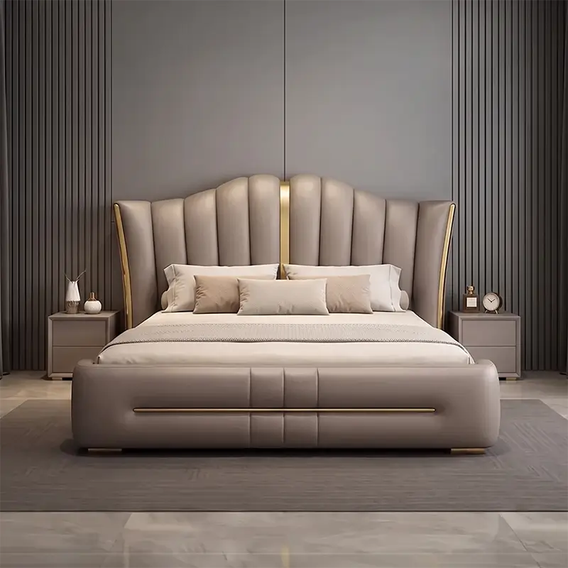 Luthona Platform Bed with Clean Padded Headboard