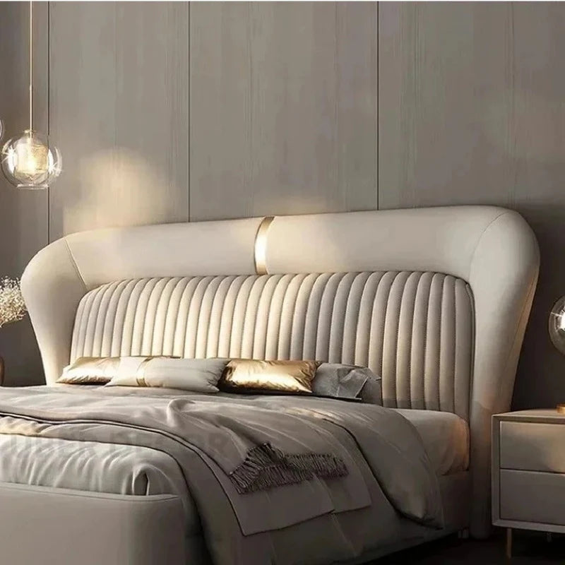 Plush luxury bedcot, bed and cot and hydraulic bed, ivory rounded frame